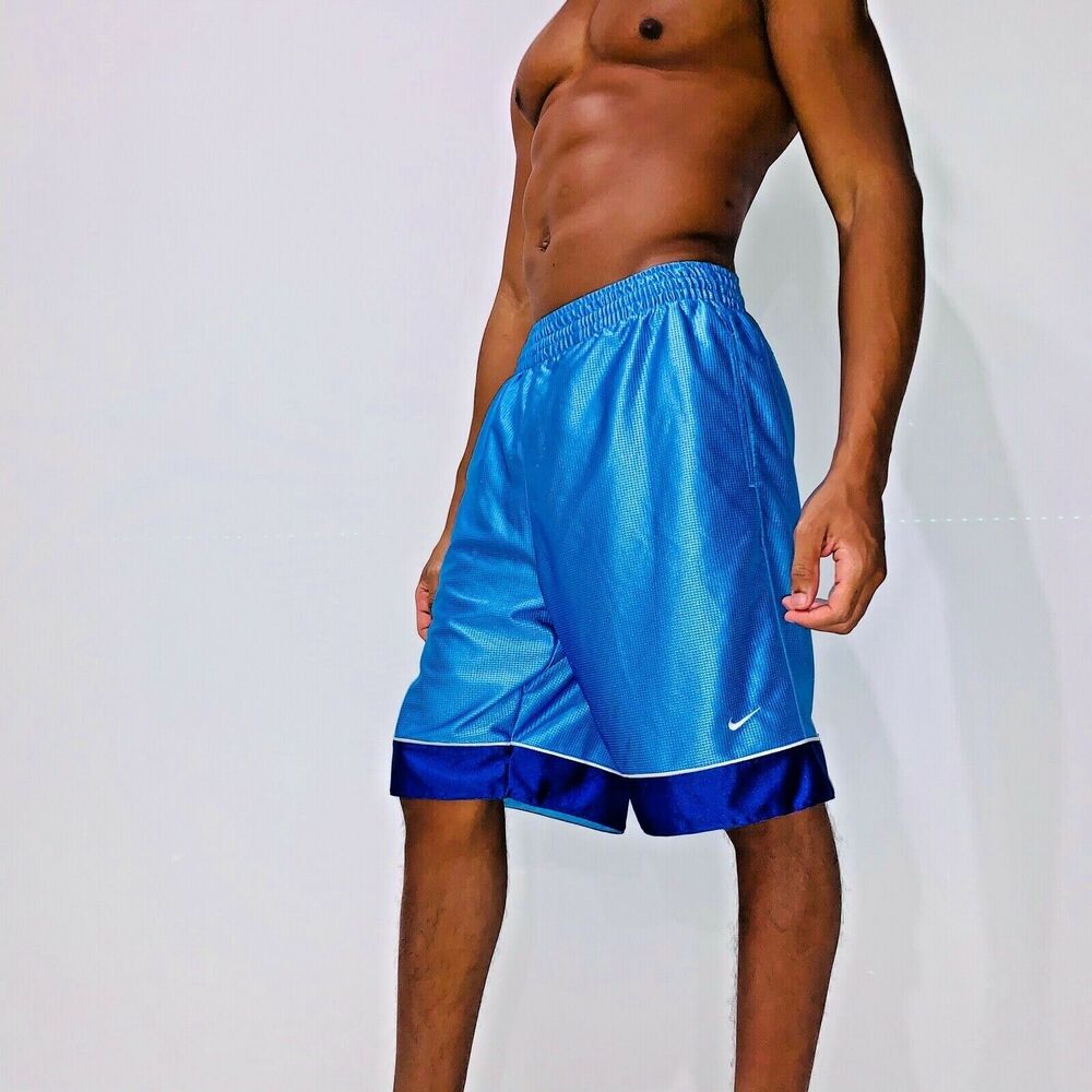 Nike Vintage Rare Basketball Dazzle Shorts Silky Smooth Sky Blue White S